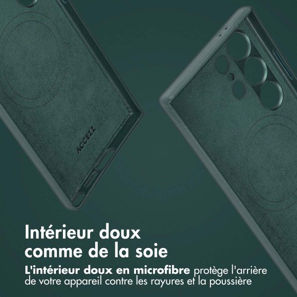 Accezz Étui de télephone portefeuille en cuir 2-en-1 avec MagSafe Samsung Galaxy S24 Ultra - Cedar Green