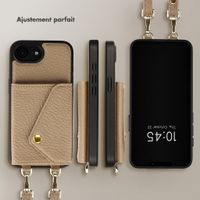 Selencia Coque de télephone Sera avec cordon et porte-cartes enveloppe Apple iPhone 17e / 16e - Taupe