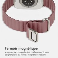 imoshion Bracelet magnétique en cuir synthétique Apple Watch | 44/45/46/49 mm - Rose
