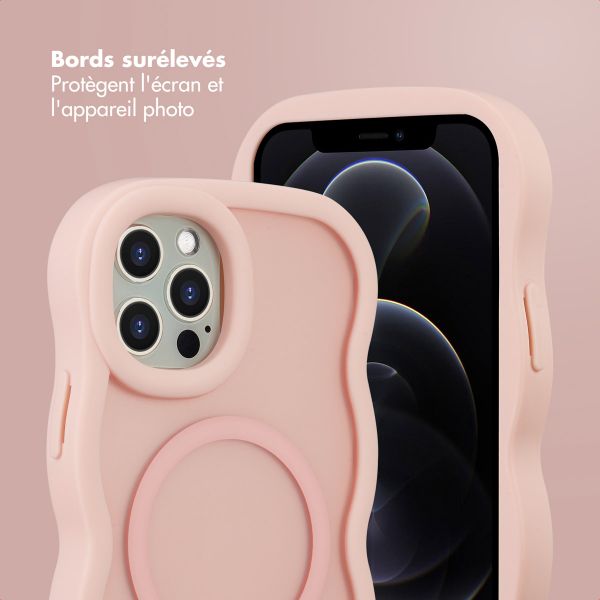 Selencia Coque arrière Wavy avec MagSafe Apple iPhone 12 (Pro) - Soft Pink