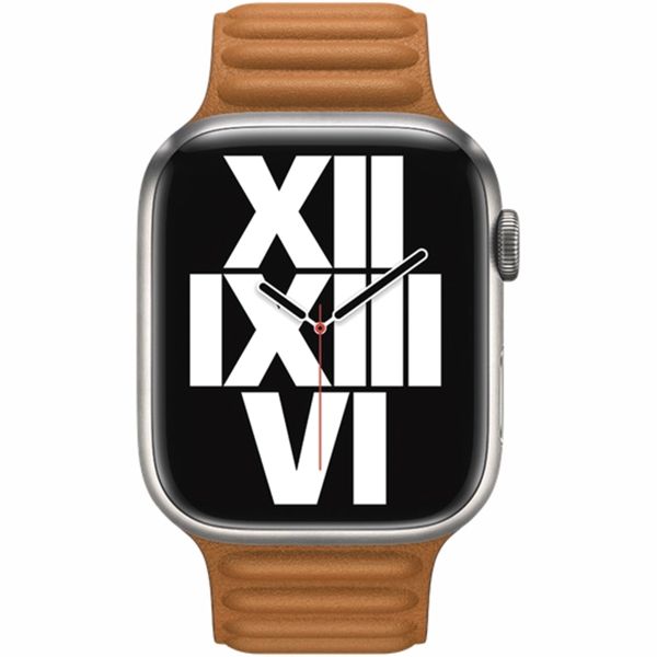 Apple Bracelet Leather Link Apple Watch | 44/45/46/49 mm - Taille M/L - Golden Brown