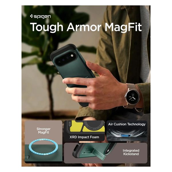 Spigen Coque Tough Armor MagSafe Google Pixel 11 Pro XL - Abyss Green