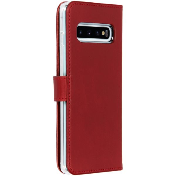Selencia Étui portefeuille en cuir véritable Samsung Galaxy S10 - Rouge