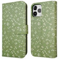 imoshion Étui de télephone portefeuille Design Apple iPhone 12 (Pro) - Green Flowers