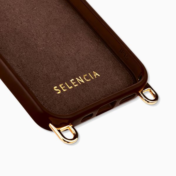 Selencia Coque arrière Rivièra avec MagSafe avec crochets amovibles Apple iPhone 14 / 13 - Choco Brown