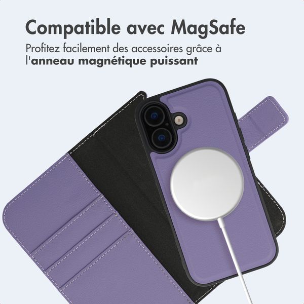 imoshion Étui portefeuille luxe 2-en-1 amovible Apple iPhone 16 - Violet