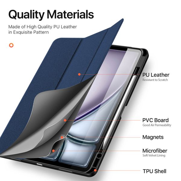 Dux Ducis Coque tablette Domo Apple iPad Air 13 pouces (2026) M4 / (2025) M3 / (2024) M2 - Bleu foncé