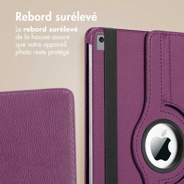 imoshion Coque tablette rotatif à 360° Apple iPad 9 (2021) 10.2 pouces / iPad 8 (2020) 10.2 pouces / iPad 7 (2019) 10.2 pouces - Violet
