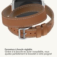 Selencia Bracelet Élan Double strap Apple Watch | 38/40/41/42 mm - Marron clair