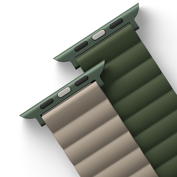 Uniq Bracelet Revix réversible Apple Watch | 44/45/46/49 mm - Pine (Green/Taupe)