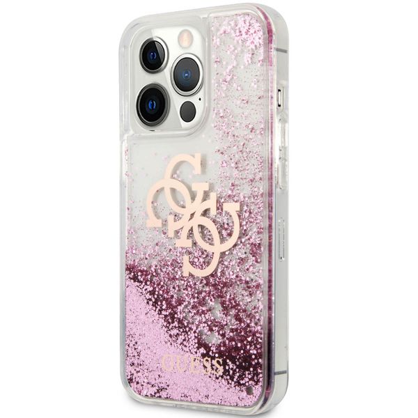 Guess Coque 4G Logo Liquid Glitter Apple iPhone 13 Pro Max - Rose