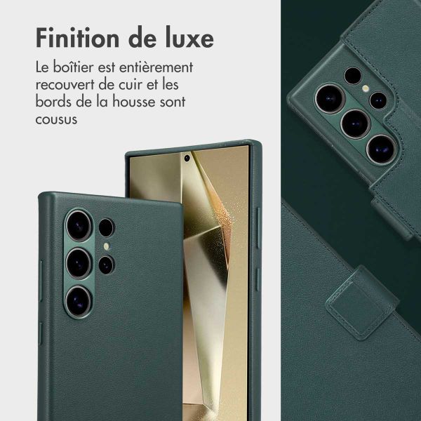 Accezz Étui de télephone portefeuille en cuir 2-en-1 avec MagSafe Samsung Galaxy S24 Ultra - Cedar Green
