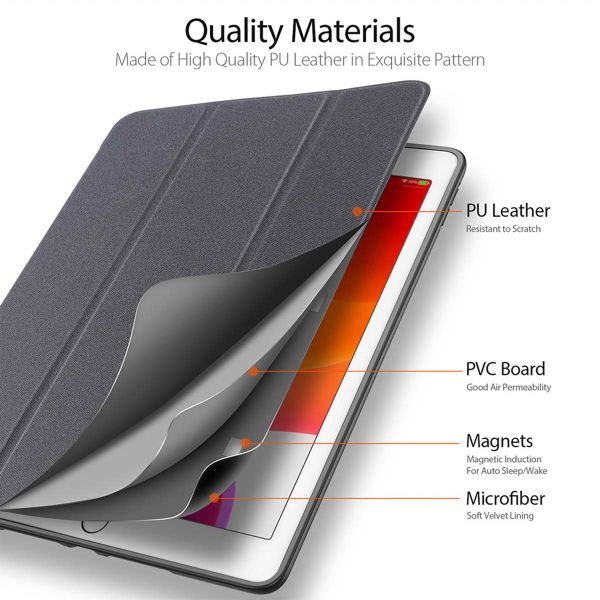 Dux Ducis Coque tablette Domo Apple iPad 9 (2021) 10.2 pouces / iPad 8 (2020) 10.2 pouces / iPad 7 (2019) 10.2 pouces - Noir