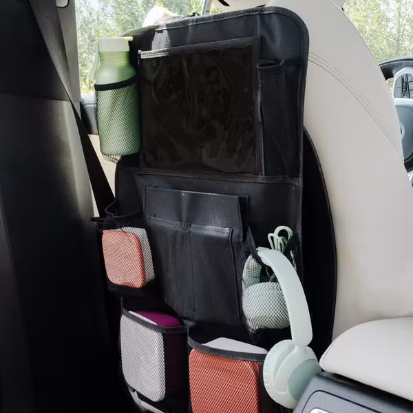 imoshion Organisateur de Siège de Voiture pour enfants - 9 compartiments - Inclut un support pour tablette - Lot de deux - Noir