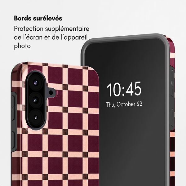 Selencia Coque arrière Vivid Samsung Galaxy A57 (5G) - Check This Burgundy