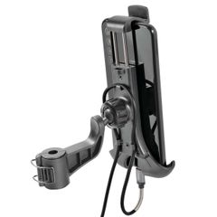 Lampa Support de téléphone Smart Flow pour scooter - Rotation à 360° - Fixation sur rétroviseur et pare-brise - Noir