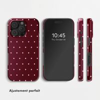 Selencia Coque arrière Vivid avec MagSafe Apple iPhone 16 Pro Max - Happy Dots Burgundy