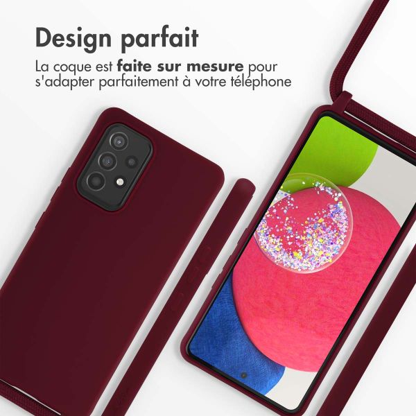 imoshion Coque en silicone avec cordon Samsung Galaxy A53 - Rouge foncé
