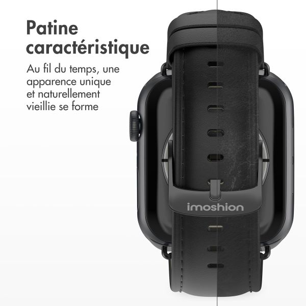 imoshion Bracelet Classic en cuir Apple Watch | 44/45/46/49 mm - Noir
