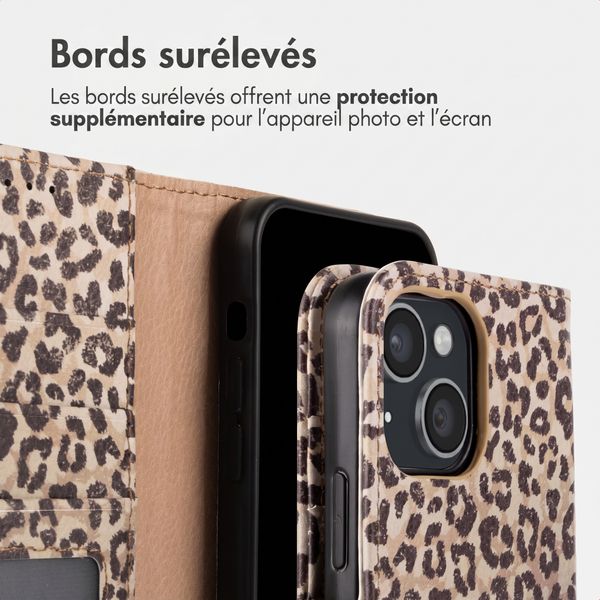 imoshion Étui de télephone portefeuille Design Apple iPhone 15 - Leopard Mood