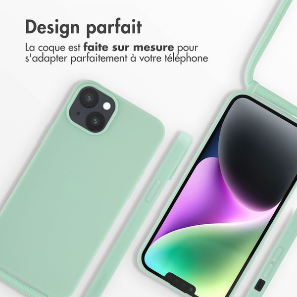 imoshion Coque en silicone avec cordon Apple iPhone 14 Plus - Vert menthe