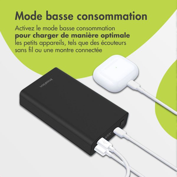 imoshion Ultra Series Aluminium Batterie externe 20.000 mAh - Charge rapide jusqu'à 33 watts - Black