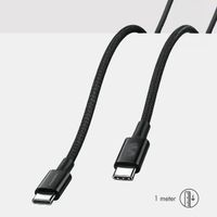 imoshion Adapteur secteur - Chargeur - 2 ports USB-C 40 W + câble tressé USB-C vers USB-C 100 W - 1 mètre - Noir