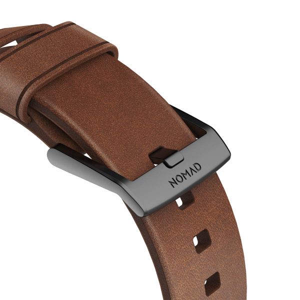 Nomad Bracelet moderne en cuir Apple Watch | 44/45/46/49 mm - Brown / Black