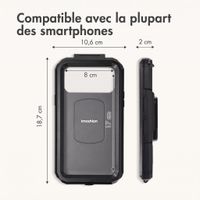 imoshion Support de téléphone premium pour vélo - Résistant aux éclaboussures - Rotation à 360° - Universel - Noir