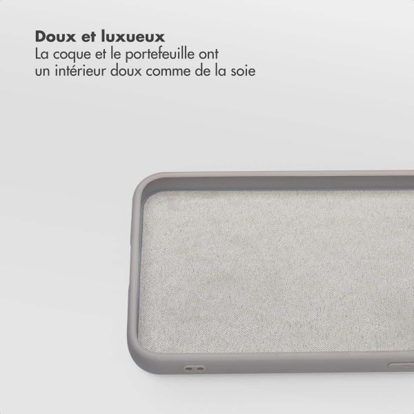 Selencia Étui portefeuille amovible Olyn avec MagSafe Samsung Galaxy S25 / S24 - Gris