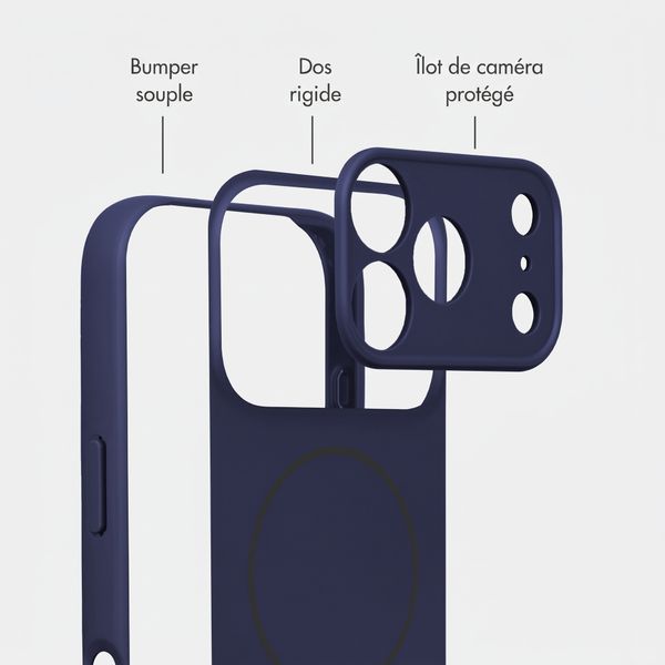 Accezz Coque Grip avec MagSafe Apple iPhone 18 Pro / 17 Pro - Bleu foncé