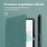imoshion Étui de liseuse portefeuille Slim Hard Amazon Kindle Paperwhite (2024) / Paperwhite Signature Edition (2024) / Colorsoft (2024) / Colorsoft Signature Edition (2024) - Vert foncé