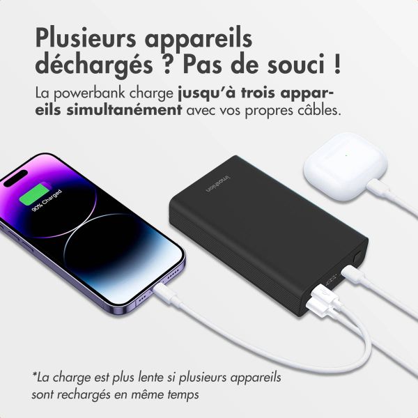 imoshion Ultra Series Aluminium Batterie externe 20.000 mAh - Charge rapide jusqu'à 33 watts - Black