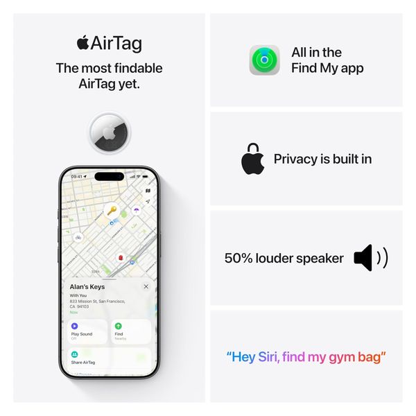 Apple AirTag (2nd generation) lot de 4 - Blanc