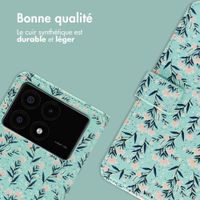 imoshion Étui de télephone portefeuille Design Xiaomi Poco X6 Pro - Blue Flowers