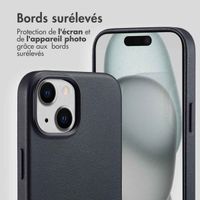 Accezz Coque arrière en cuir avec MagSafe Apple iPhone 15 - Onyx Black