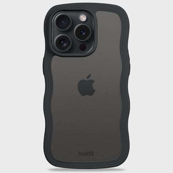 Holdit Coque Wavy Apple iPhone 15 Pro Max - Black / Transparent