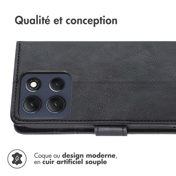 imoshion Étui de télephone portefeuille de luxe Motorola Moto G86 - Noir