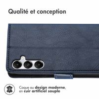 imoshion Étui de télephone portefeuille de luxe Samsung Galaxy A15 (5G/4G) - Bleu foncé