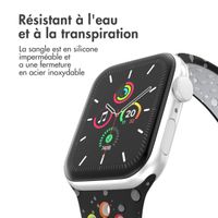 imoshion Bracelet Sport⁺ en silicone Apple Watch | 38/40/41/42 mm - Taille M/L - Black Rainbow