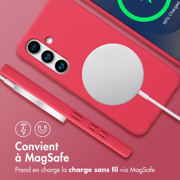 imoshion Coque arrière Color avec cordon amovible et MagSafe Samsung Galaxy S25 / S24 - Red Raspberry