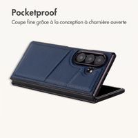 imoshion Étui arrière MagSafe en cuir synthétique avec porte-cartes Samsung Galaxy Z Fold 8 Ultra - Bleu foncé