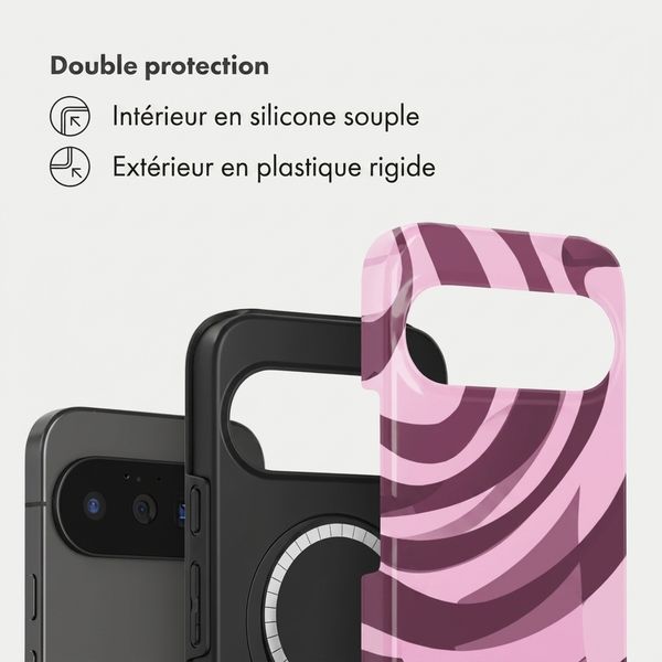 Selencia Coque arrière Vivid avec MagSafe Google Pixel 11 - Wavy Swirl Pink Plum
