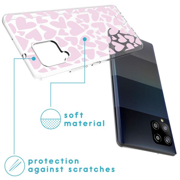 imoshion Coque Design Samsung Galaxy A42 - Full of Hearts Pink
