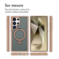 Accezz Coque Ring Stand avec MagSafe Samsung Galaxy S24 Ultra - Marron