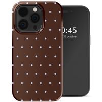 Selencia Coque arrière Vivid Apple iPhone 14 Pro - Happy Dots Chocolate