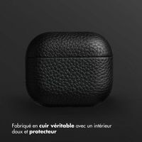 Accezz Coque en cuir véritable  Apple Airpods 3 - Noir