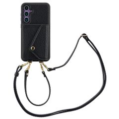 Selencia Coque de télephone Sera avec cordon et porte-cartes enveloppe Samsung Galaxy S23 FE - Noir