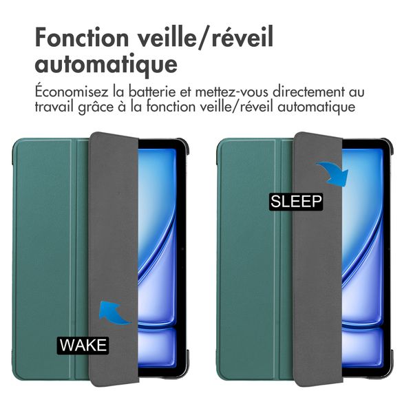 imoshion Coque tablette Trifold Apple iPad Air 13 pouces (2026) M4 / (2025) M3 / (2024) M2 - Vert foncé