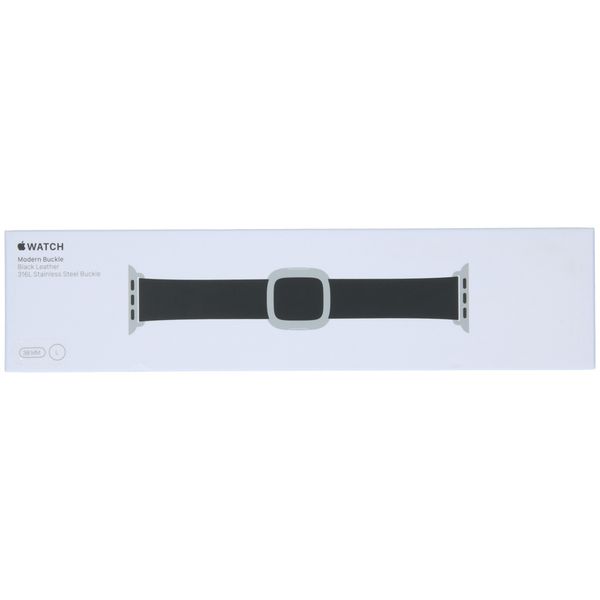 Apple Bracelet Leather Band Modern Buckle Apple Watch | 38/40/41/42 mm - Taille L - Noir